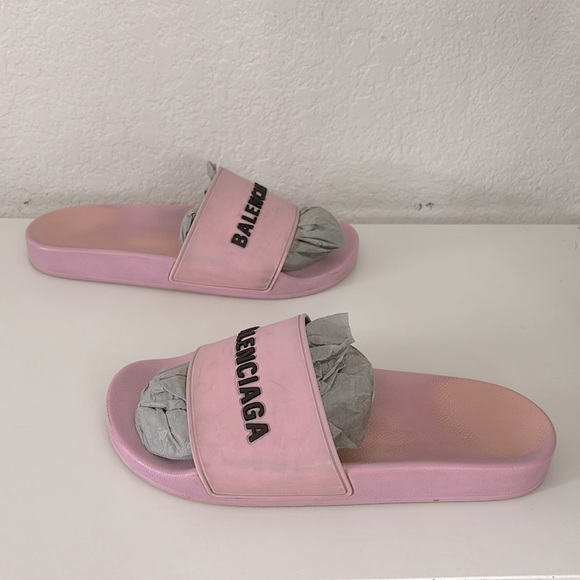 🌸Balienciaga Light Pink Rubber Pool Slide Size 40 (US Women’s 10)🌸 - Picture 7 of 14